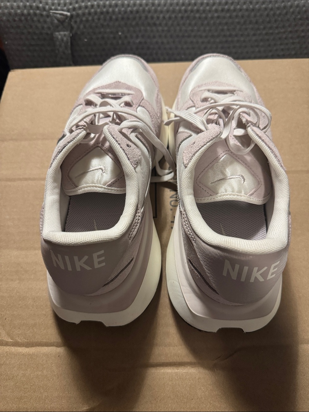 Nike Women's Pale Pink and White Sneakers